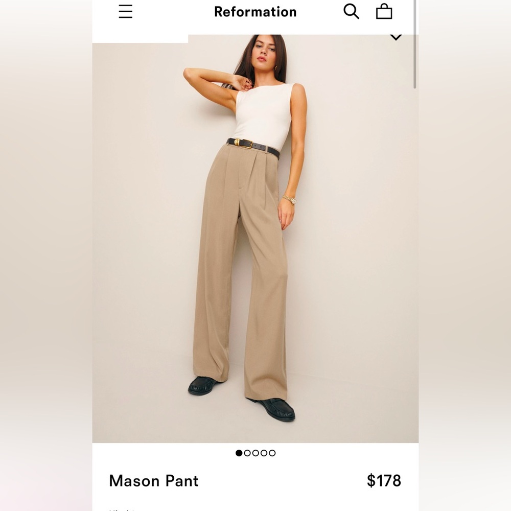 Reformation Mason Pants size 4 NWT